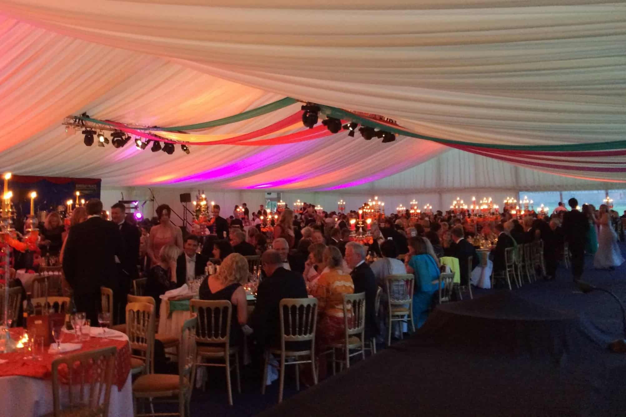 Dining in a marquee