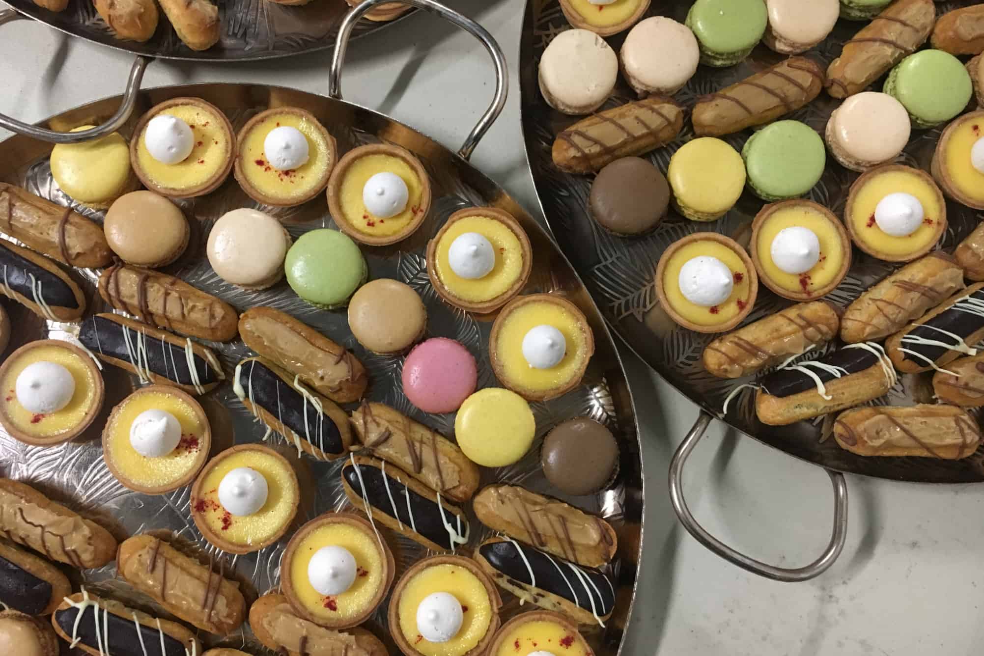 selection of sweet pastries on a tray