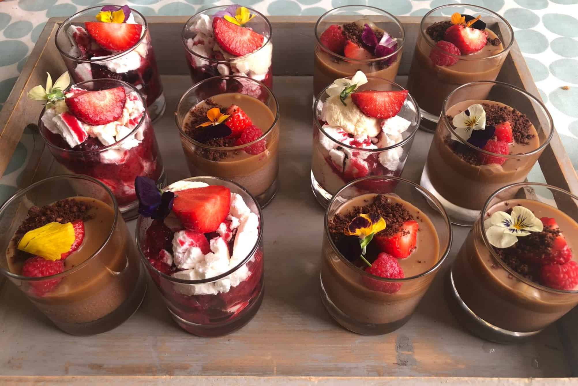 Chocolate shot glass desserts