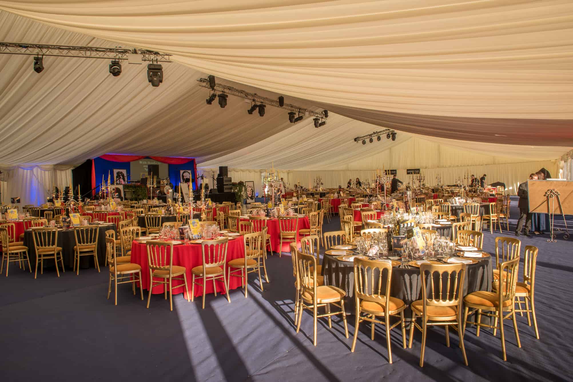 the marquee set up for the Clifton College Commem ball
