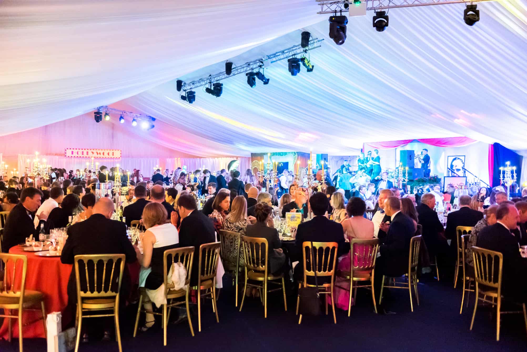 Within the marquee at Clifton College Ball