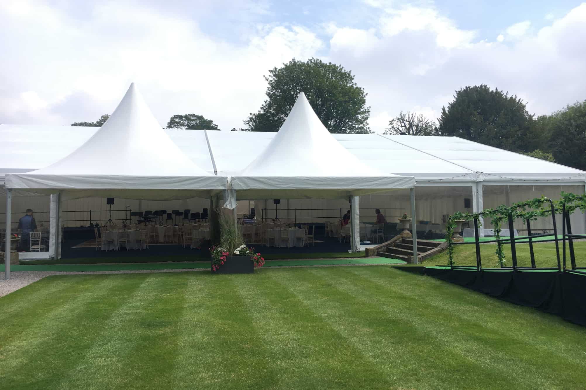 Marquee on the lawn at Badminton School